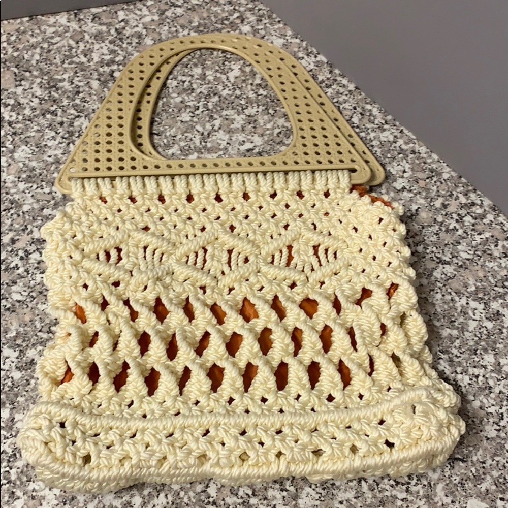 Vintage macrame purse